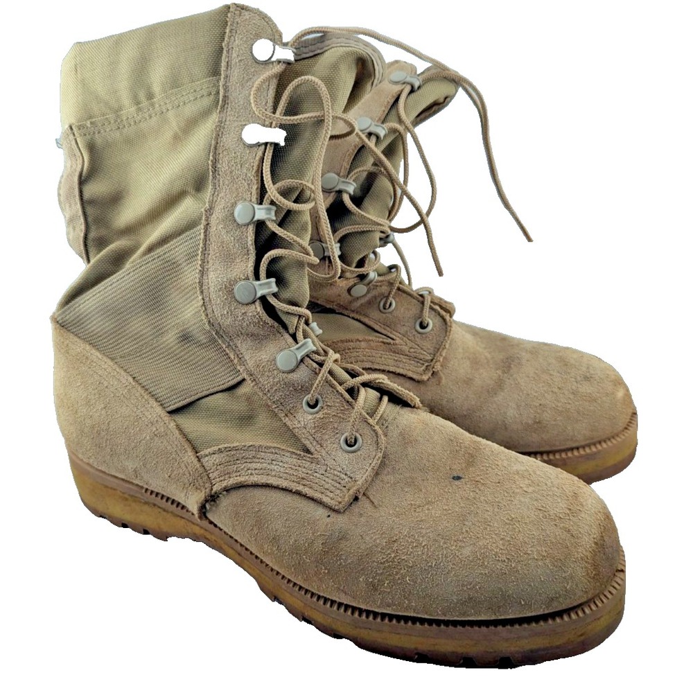 US Military style Combat Boot Men 9.5W Wide Coyote Desert Tan Hot Weather Vibram
